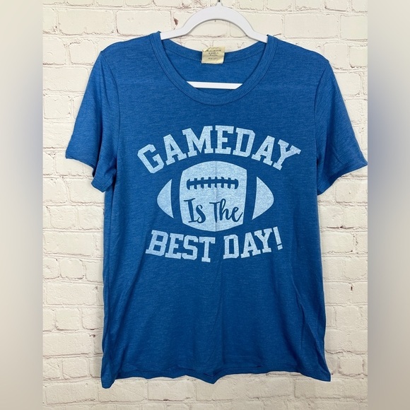 Game Day is The Best Day Football blue short sleeve t-shirt,‎ sz S, GUC - Picture 1 of 4